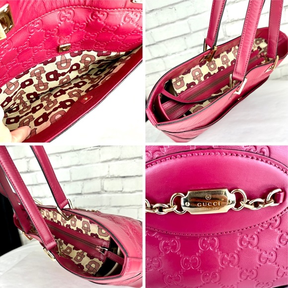 GUCCI pink magenta guccissima leather shoulder bag - Picture 15 of 16